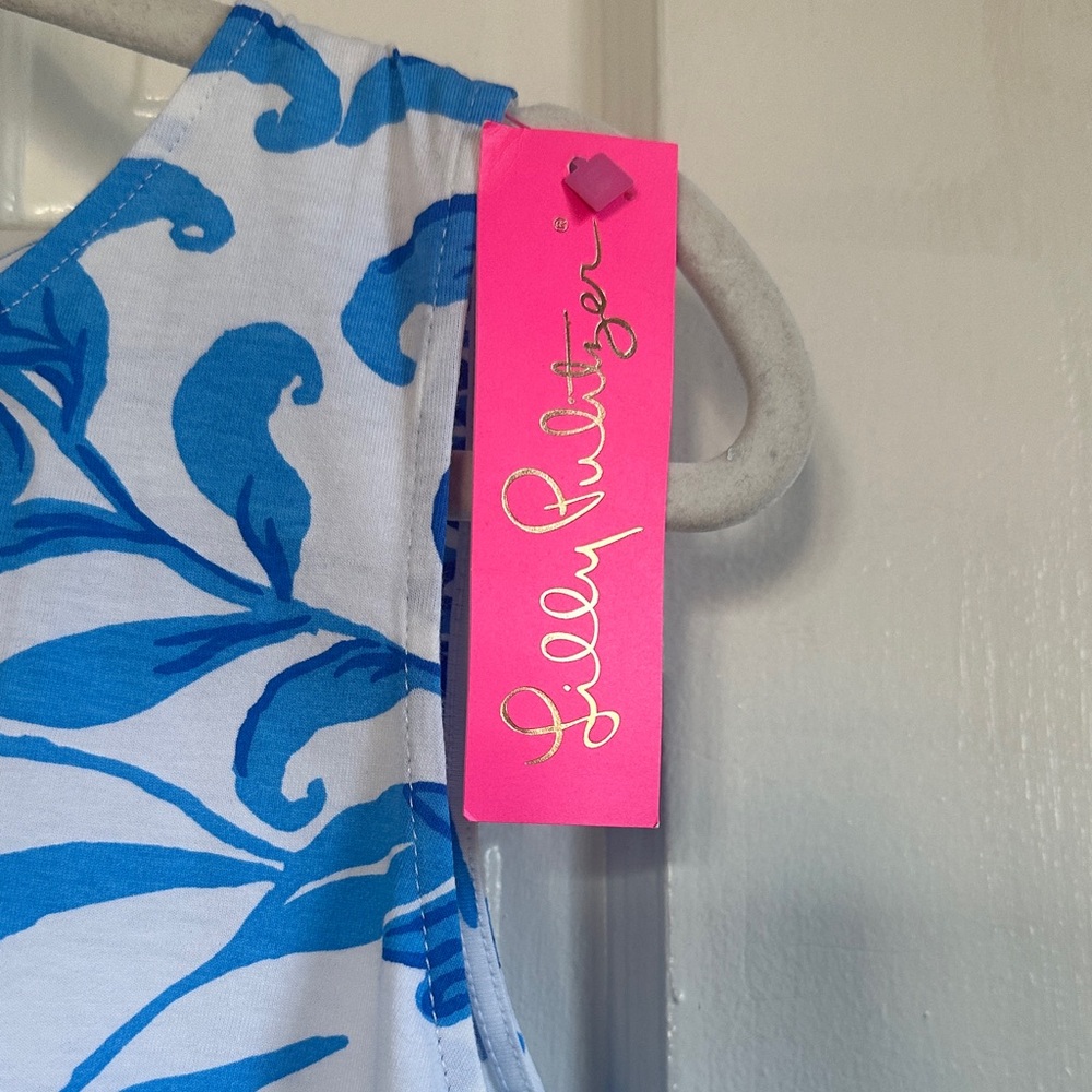 NWT Lilly Pulitzer Eliza Blue and White Glisten in the Sun Dress - Picture 3 of 6